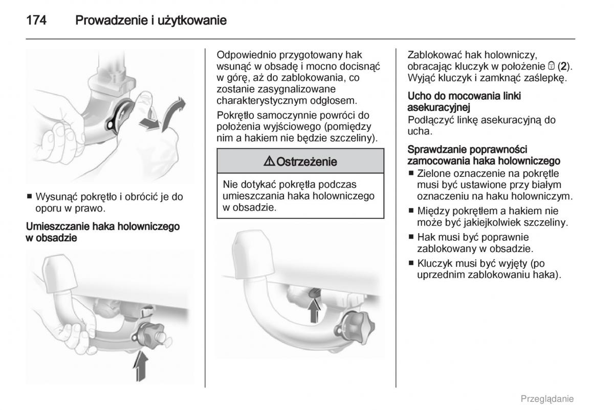 Opel Astra H III 3 instrukcja obslugi / page 174