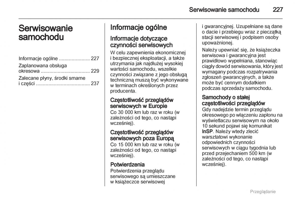 instrukcja obsługi Opel Astra Opel Astra H III 3 instrukcja / page 227