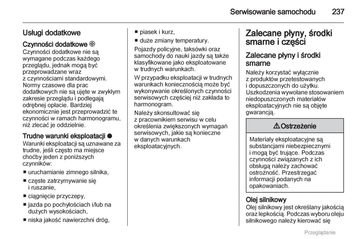 instrukcja obsługi Opel Astra Opel Astra H III 3 instrukcja / page 237