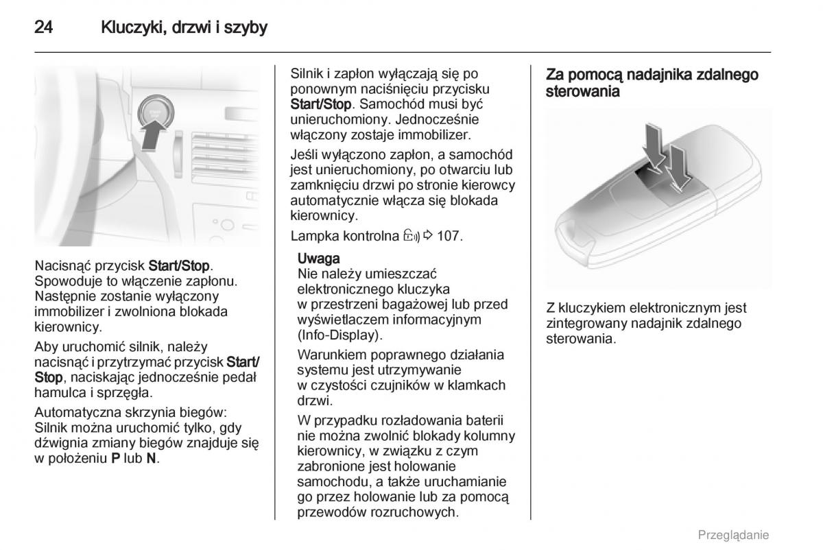 Opel Astra H III 3 instrukcja obslugi / page 24