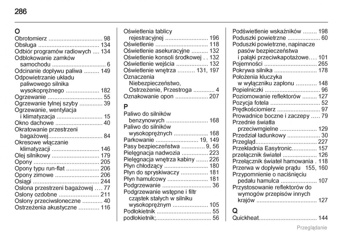 manual  Opel Astra H III 3 instrukcja / page 286