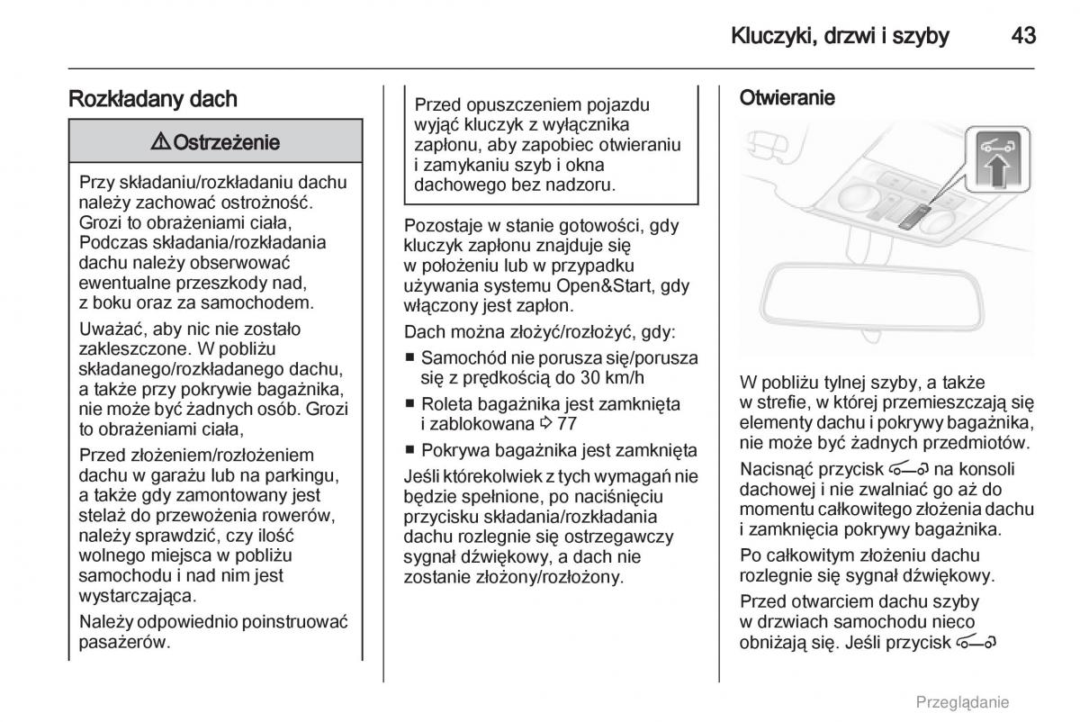 instrukcja obsługi Opel Astra Opel Astra H III 3 instrukcja / page 43