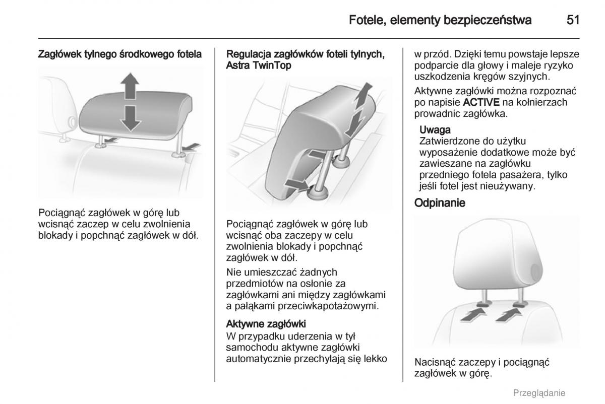 instrukcja obsługi Opel Astra Opel Astra H III 3 instrukcja / page 51