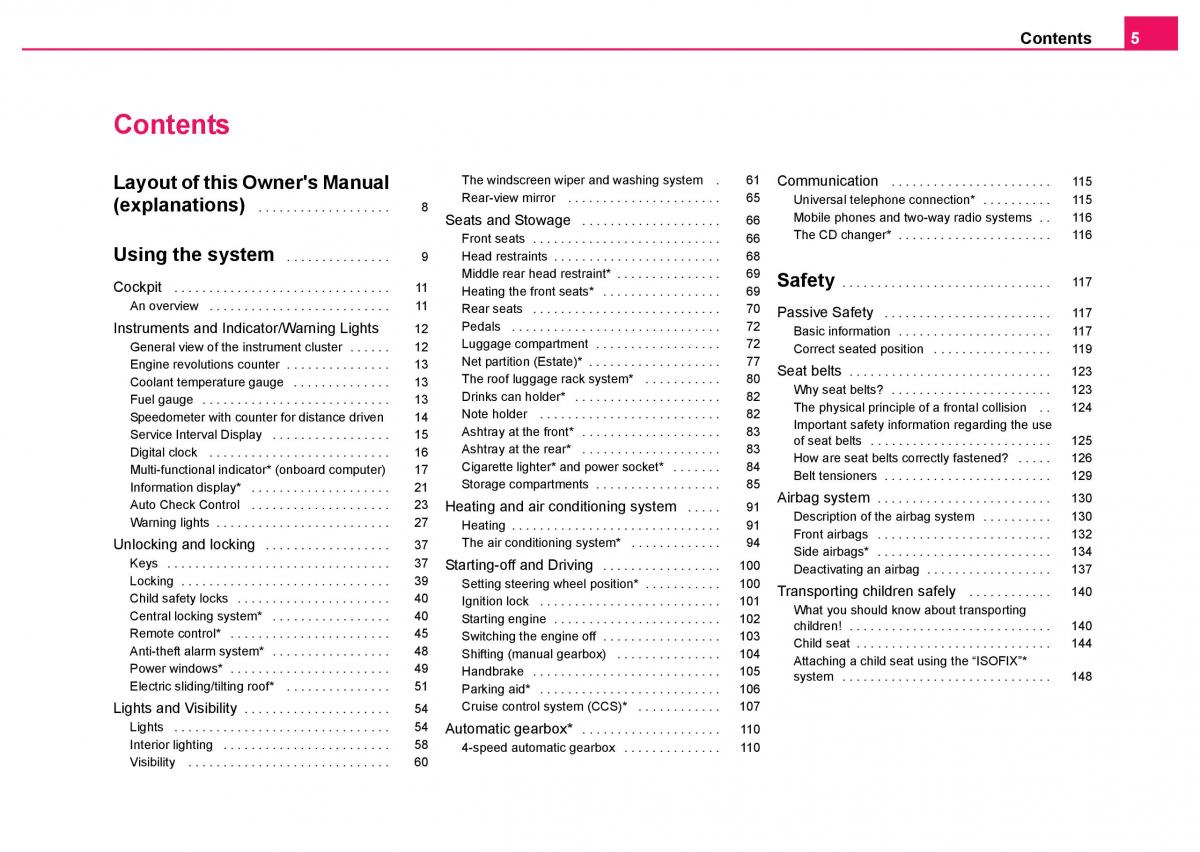 manual  Skoda Fabia I 1 owners manual / page 6