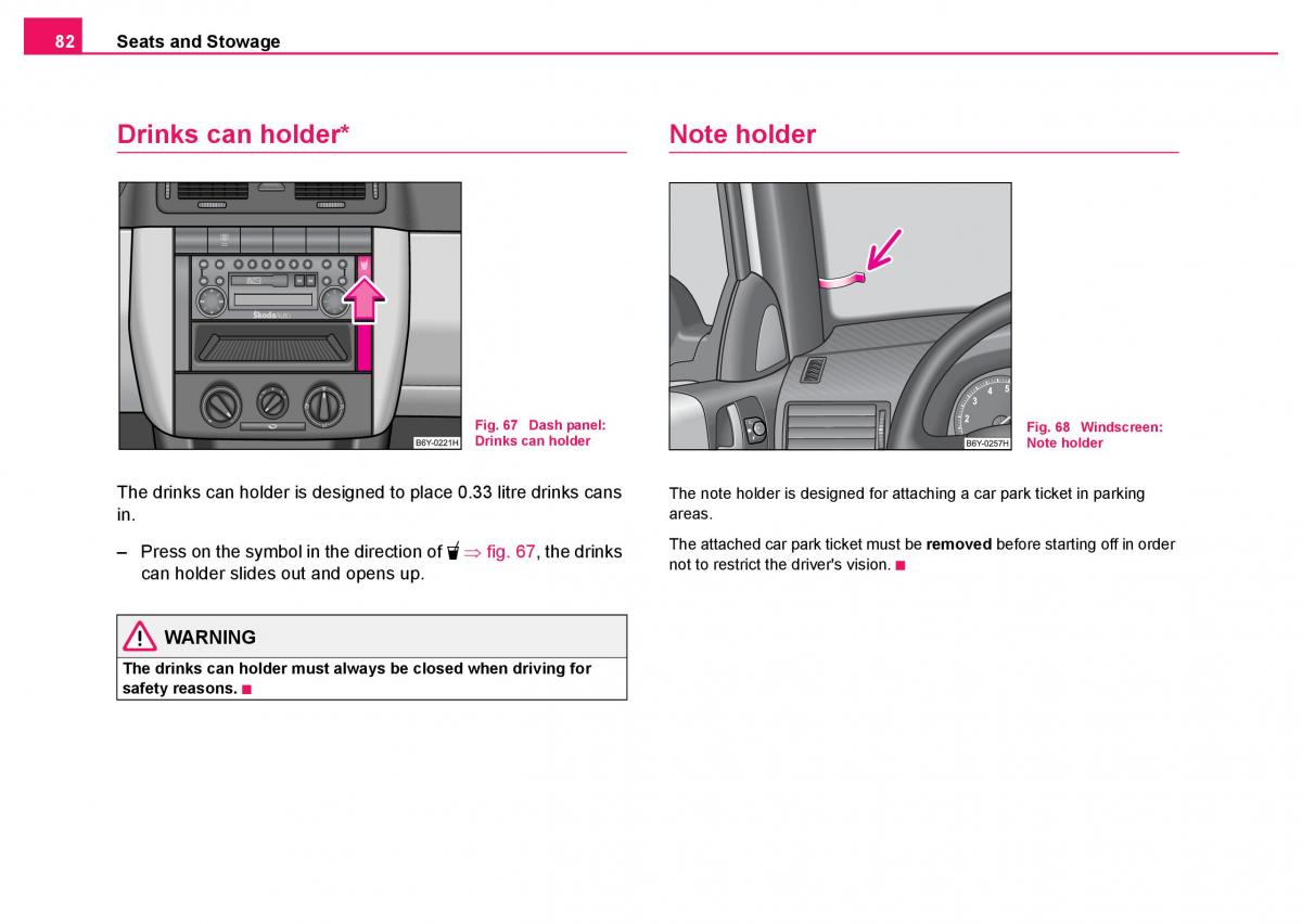 Skoda Fabia I 1 owners manual / page 83