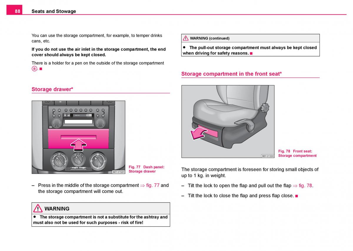 Skoda Fabia I 1 owners manual / page 89