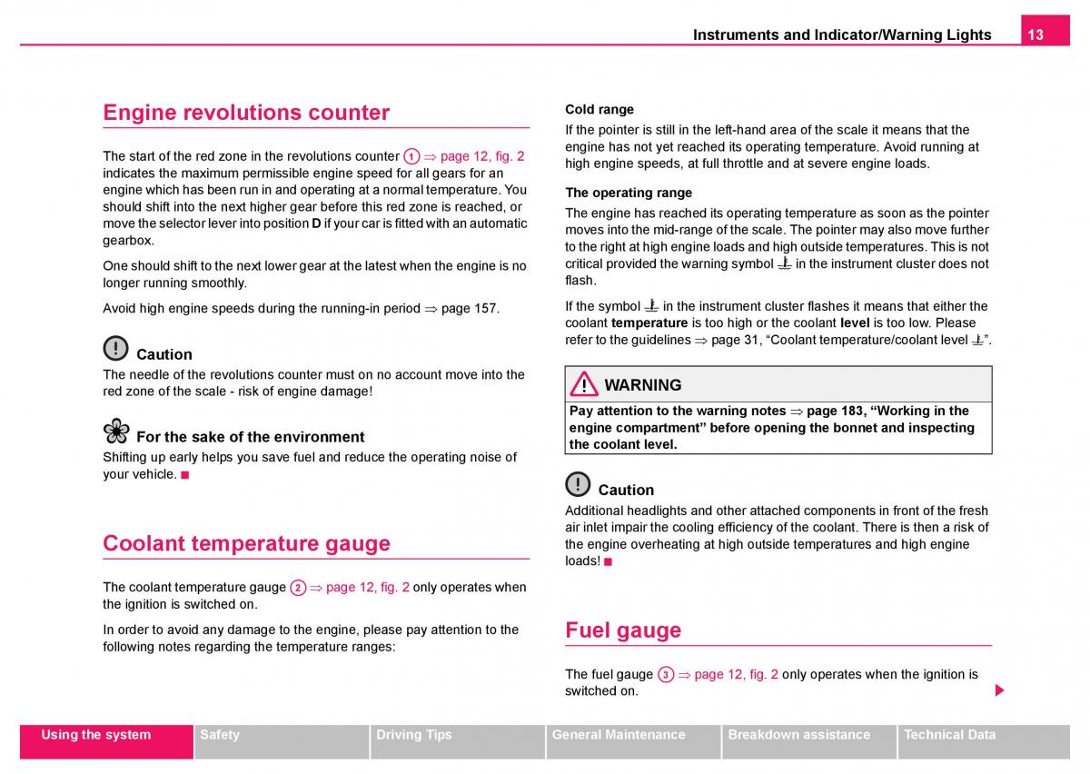 manual  Skoda Fabia I 1 owners manual / page 14