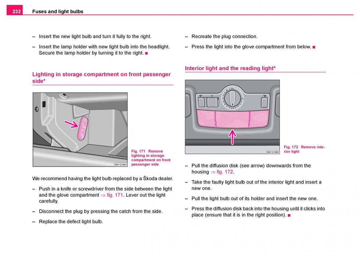 Skoda Fabia I 1 owners manual / page 233