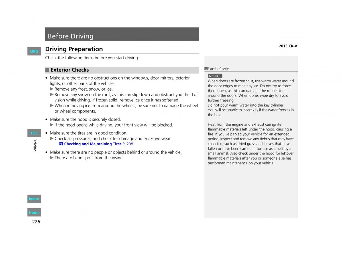 Honda CR V IV 4 owners manual / page 227