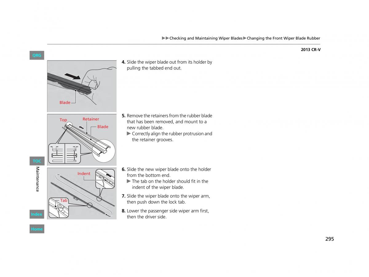 Honda CR V IV 4 owners manual / page 296