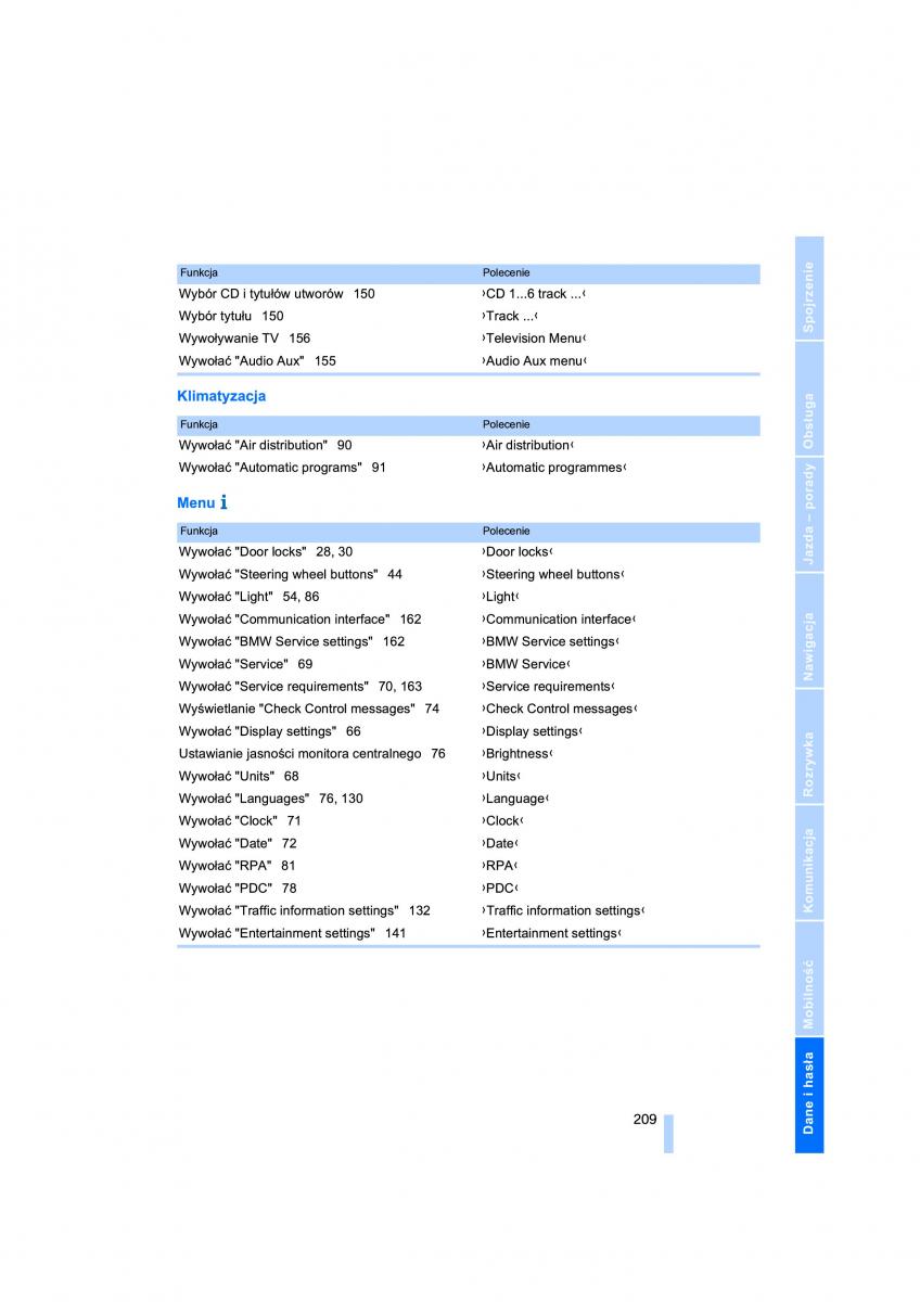 BMW 3 E90 owners manual / page 211