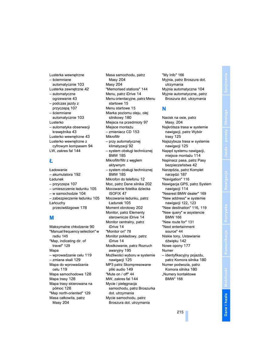 BMW 3 E90 owners manual / page 217