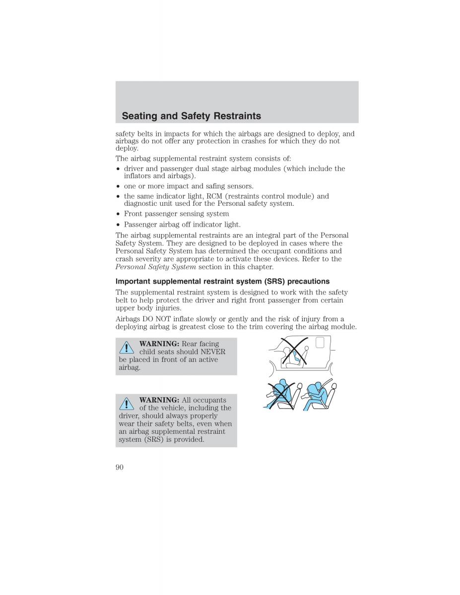 Ford Ranger Mazda B Series owners manual / page 90