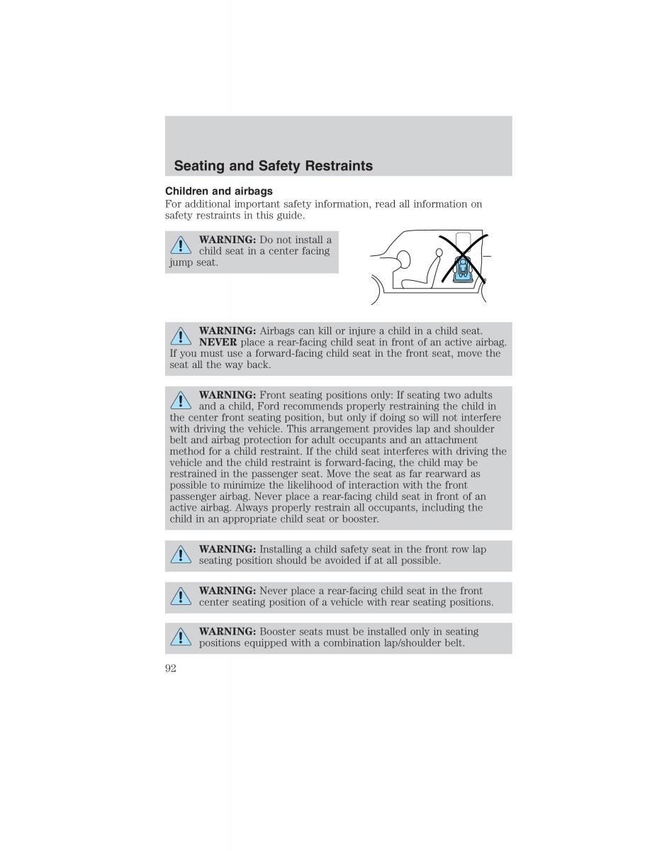 Ford Ranger Mazda B Series owners manual / page 92