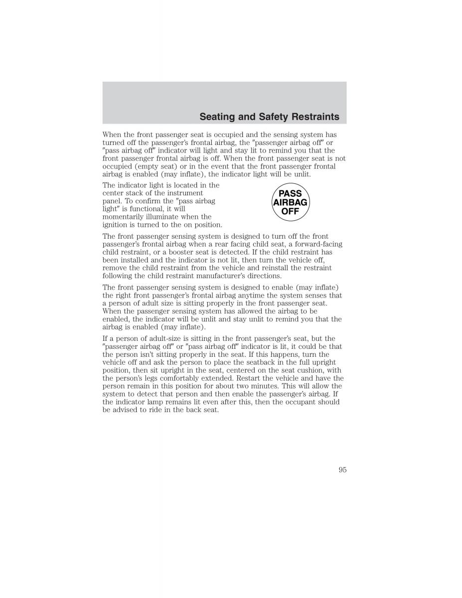 Ford Ranger Mazda B Series owners manual / page 95