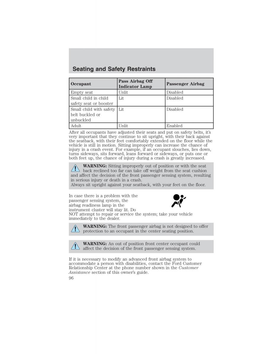 Ford Ranger Mazda B Series owners manual / page 96