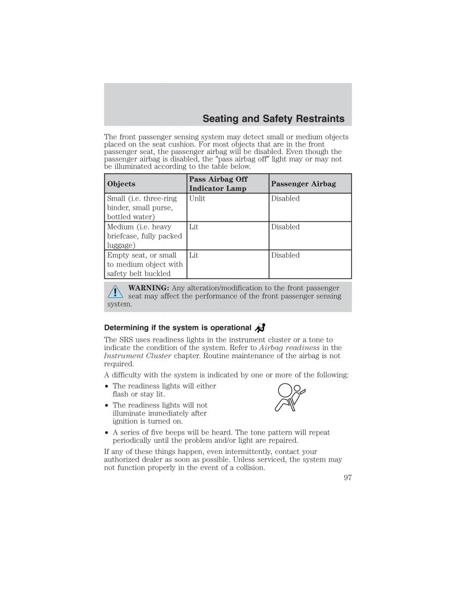 Ford Ranger Mazda B Series owners manual / page 97