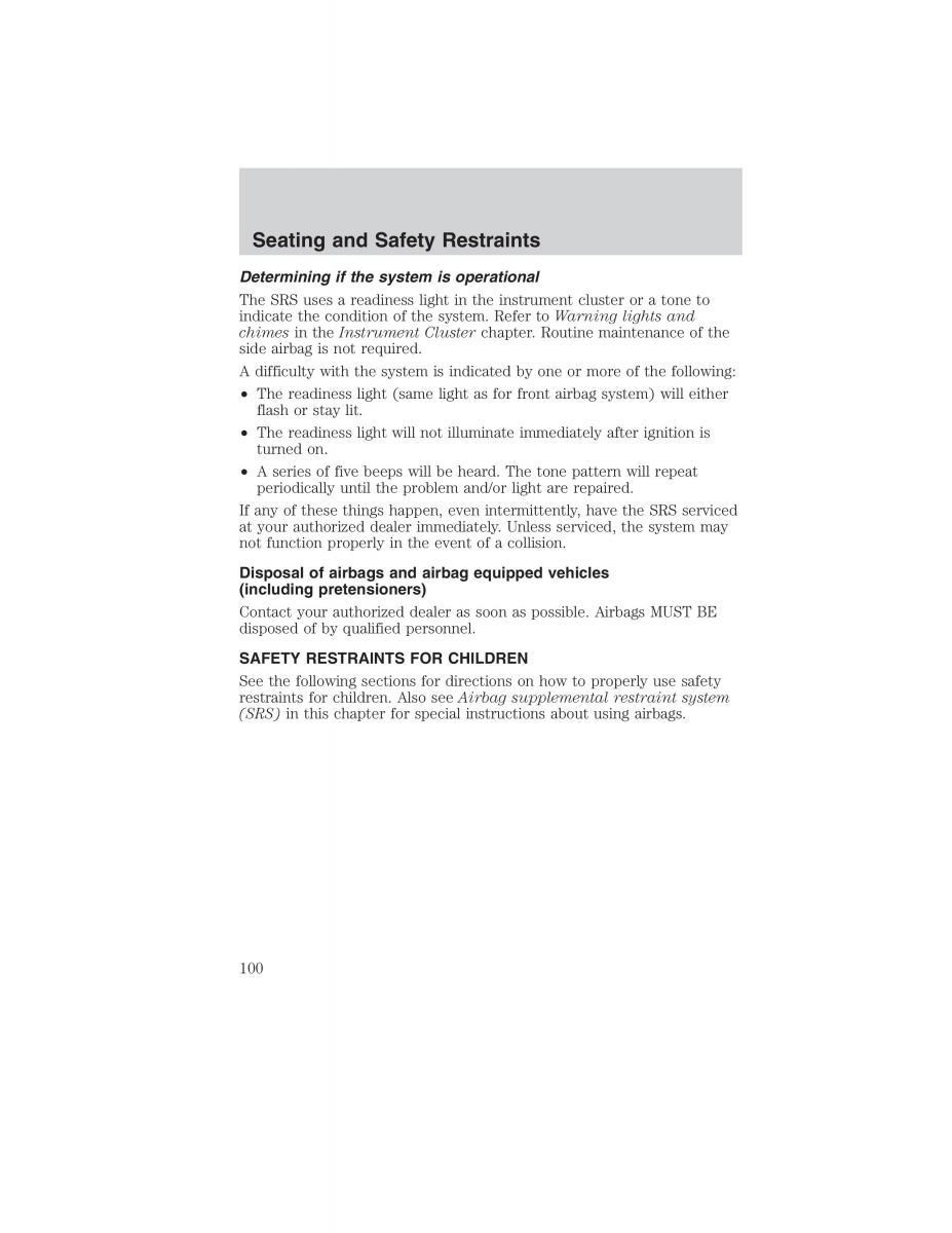Ford Ranger Mazda B Series owners manual / page 100