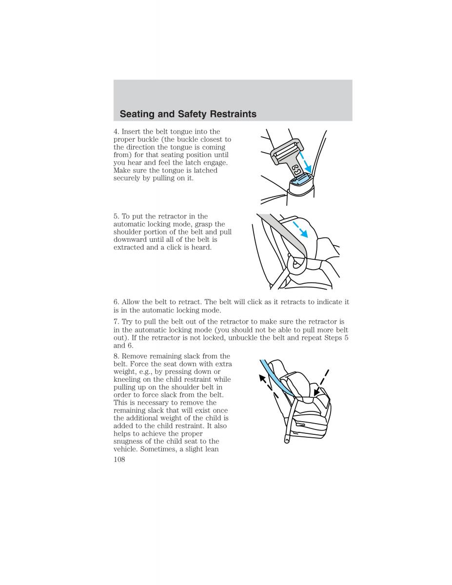 Ford Ranger Mazda B Series owners manual / page 108