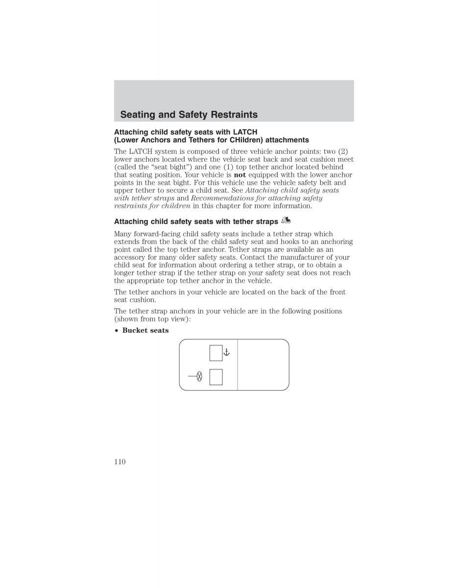 Ford Ranger Mazda B Series owners manual / page 110