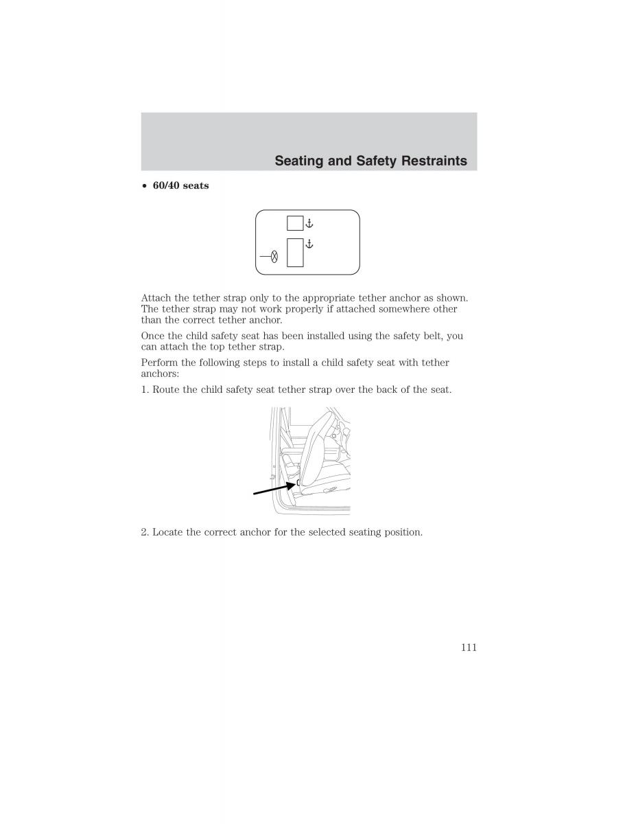 Ford Ranger Mazda B Series owners manual / page 111