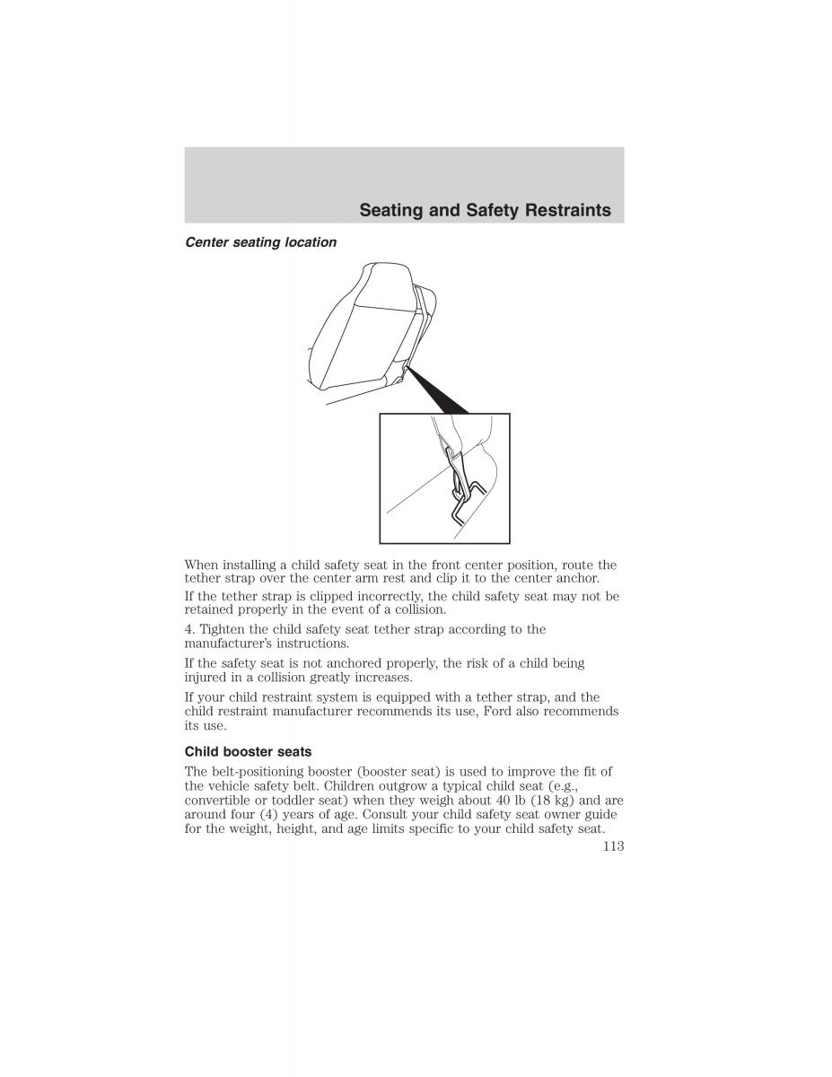 Ford Ranger Mazda B Series owners manual / page 113