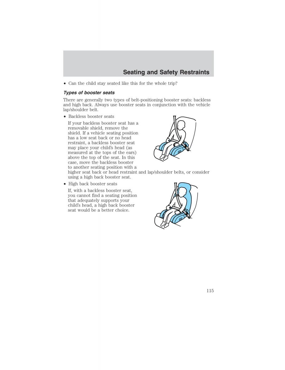 Ford Ranger Mazda B Series owners manual / page 115