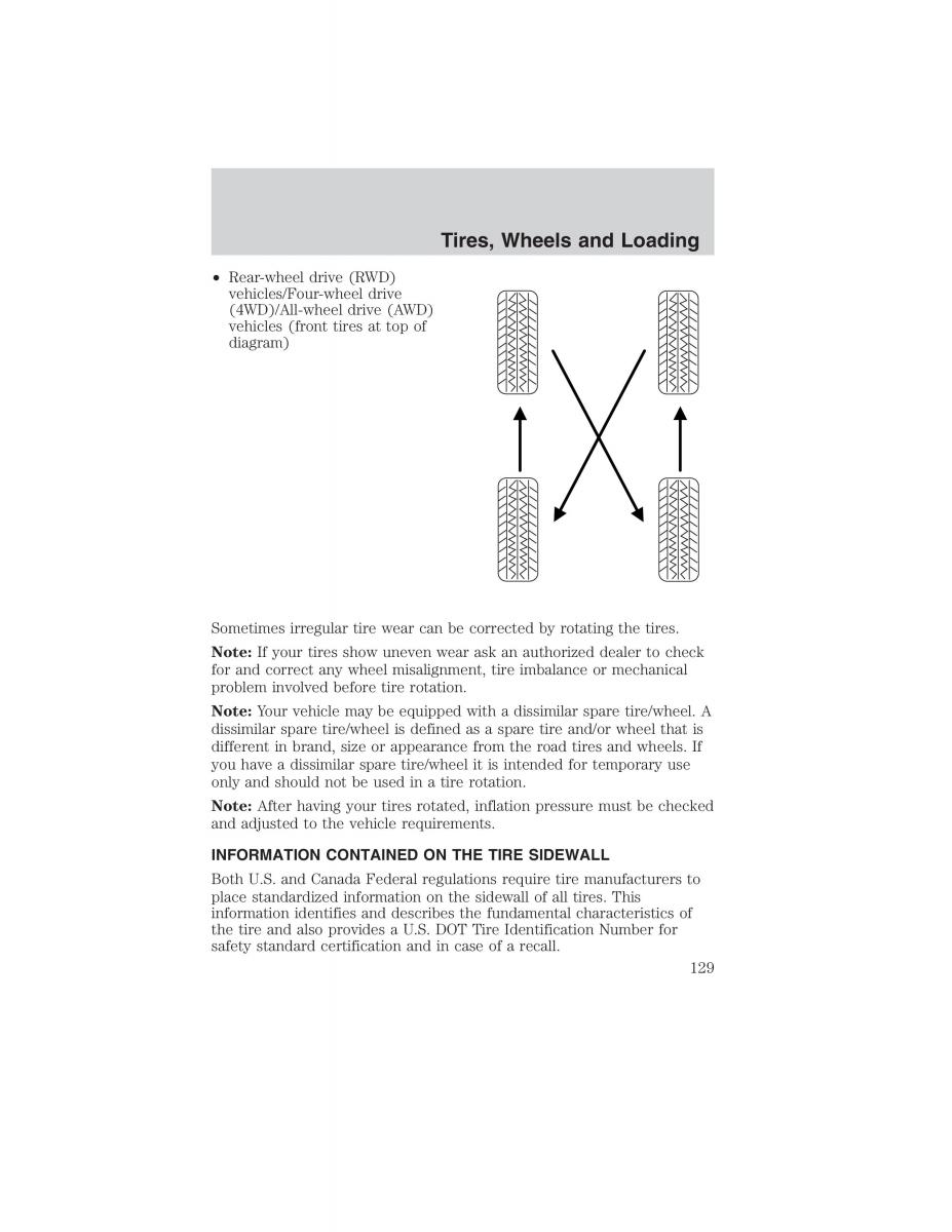 Ford Ranger Mazda B Series owners manual / page 129