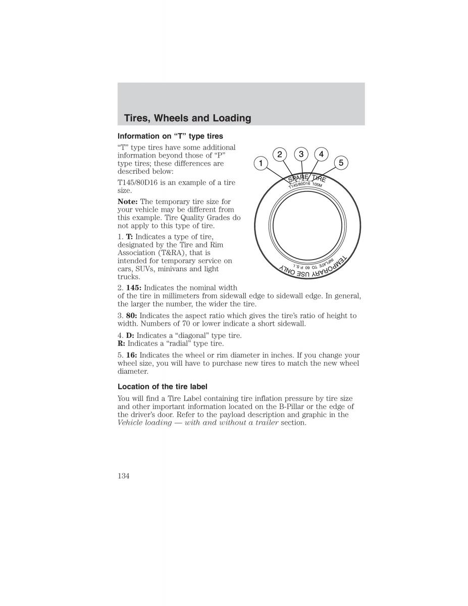 Ford Ranger Mazda B Series owners manual / page 134