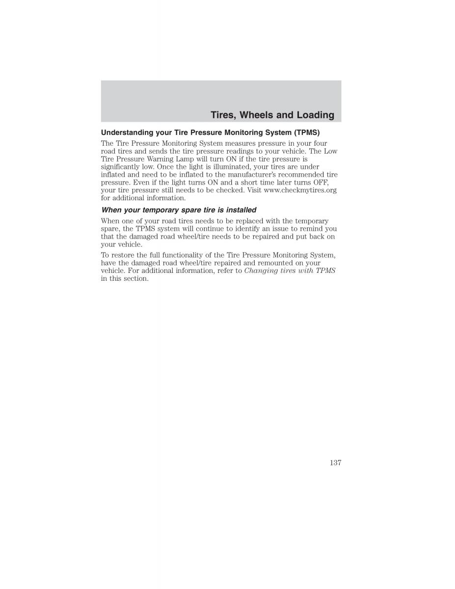 Ford Ranger Mazda B Series owners manual / page 137