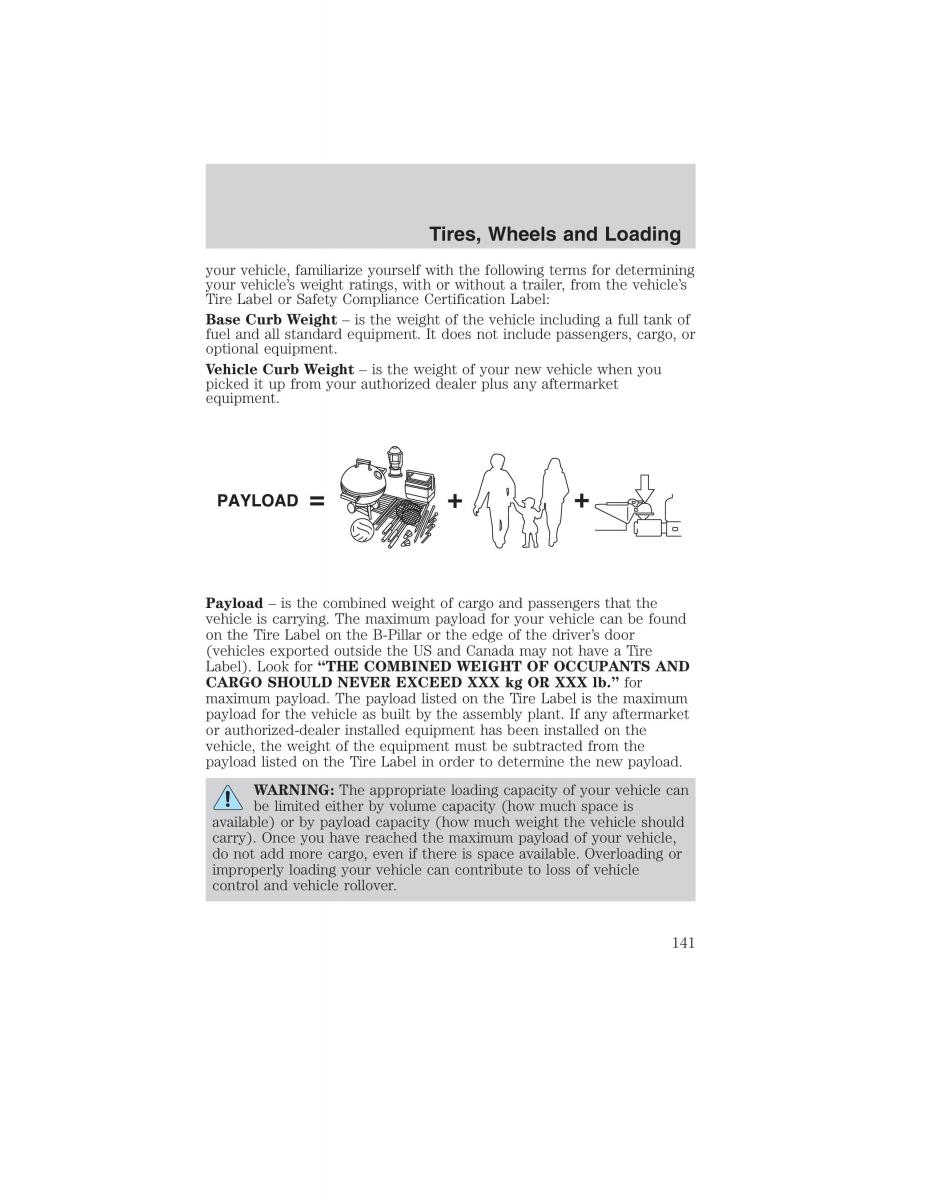 Ford Ranger Mazda B Series owners manual / page 141