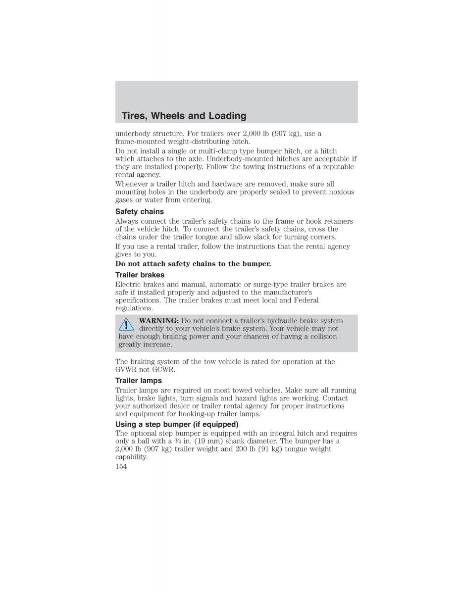 Ford Ranger Mazda B Series owners manual / page 154