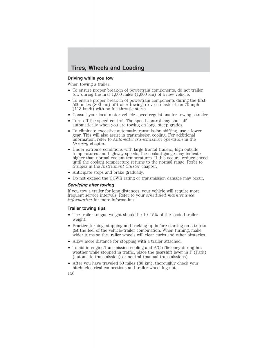 Ford Ranger Mazda B Series owners manual / page 156