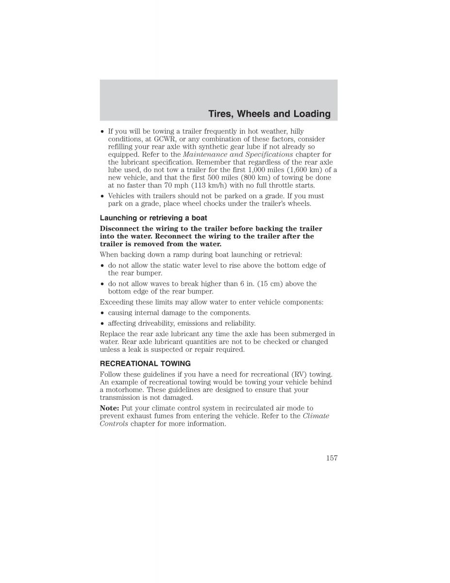 Ford Ranger Mazda B Series owners manual / page 157