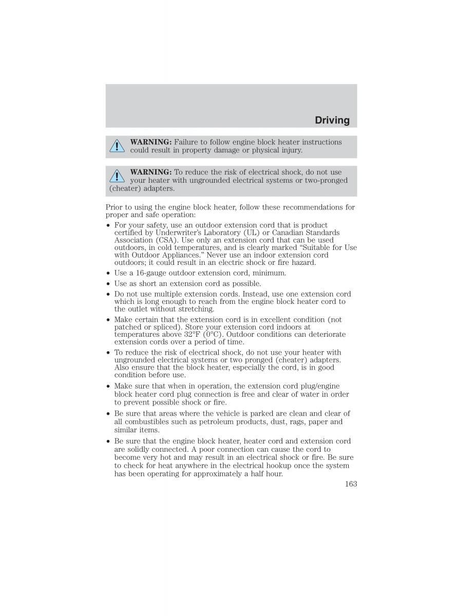 Ford Ranger Mazda B Series owners manual / page 163