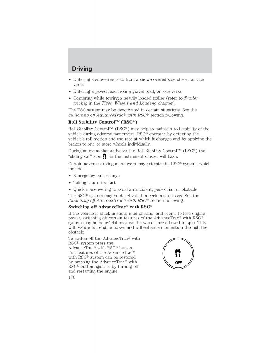 Ford Ranger Mazda B Series owners manual / page 170