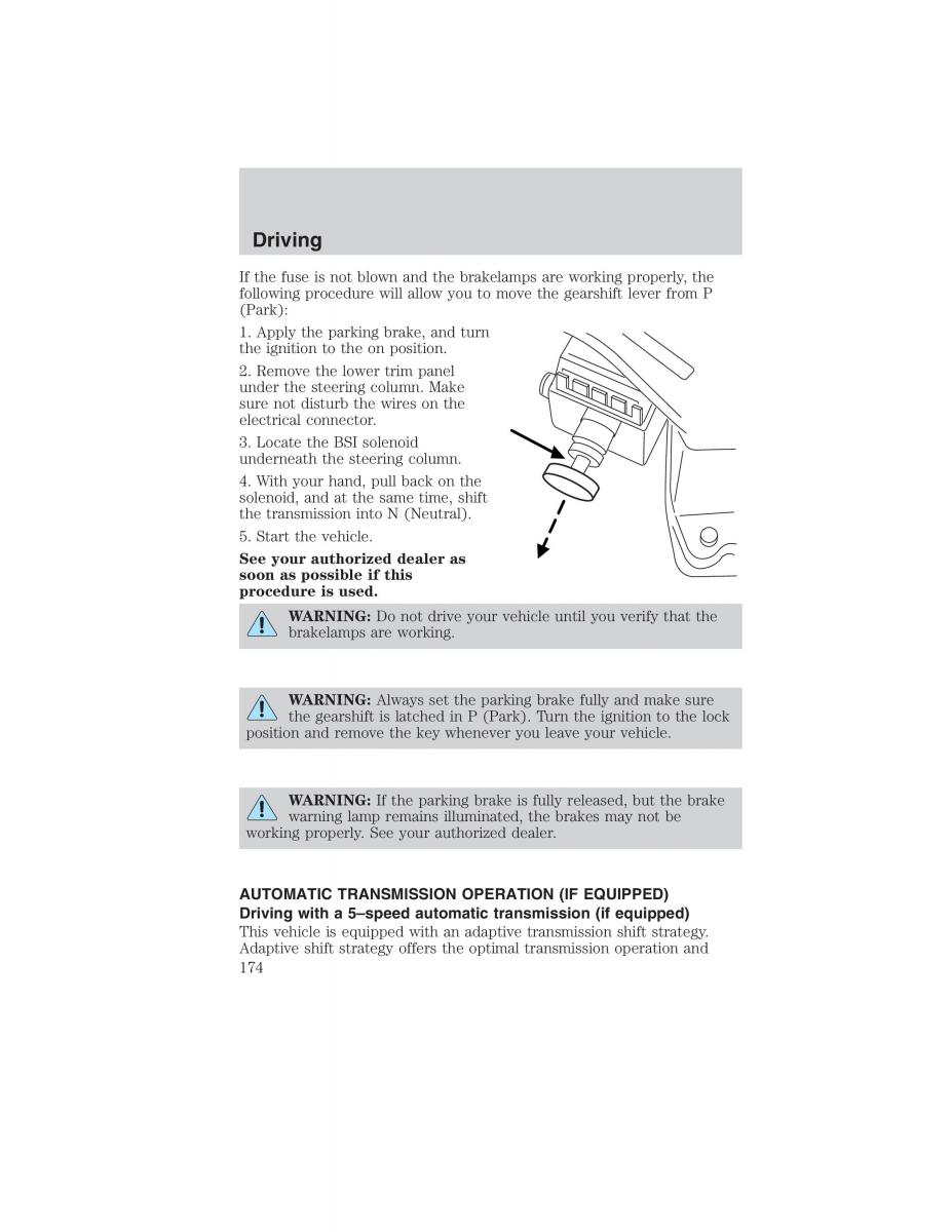 Ford Ranger Mazda B Series owners manual / page 174