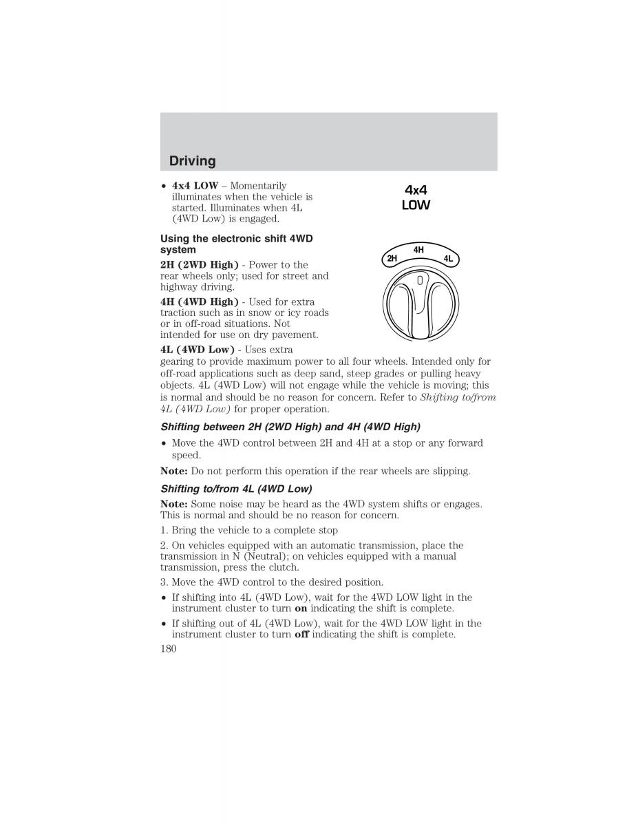 Ford Ranger Mazda B Series owners manual / page 180