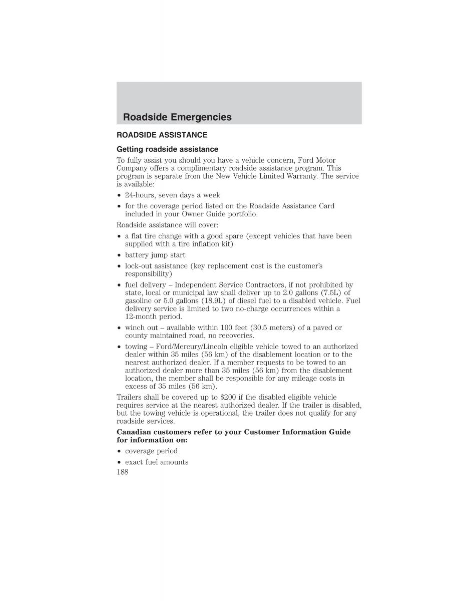 Ford Ranger Mazda B Series owners manual / page 188