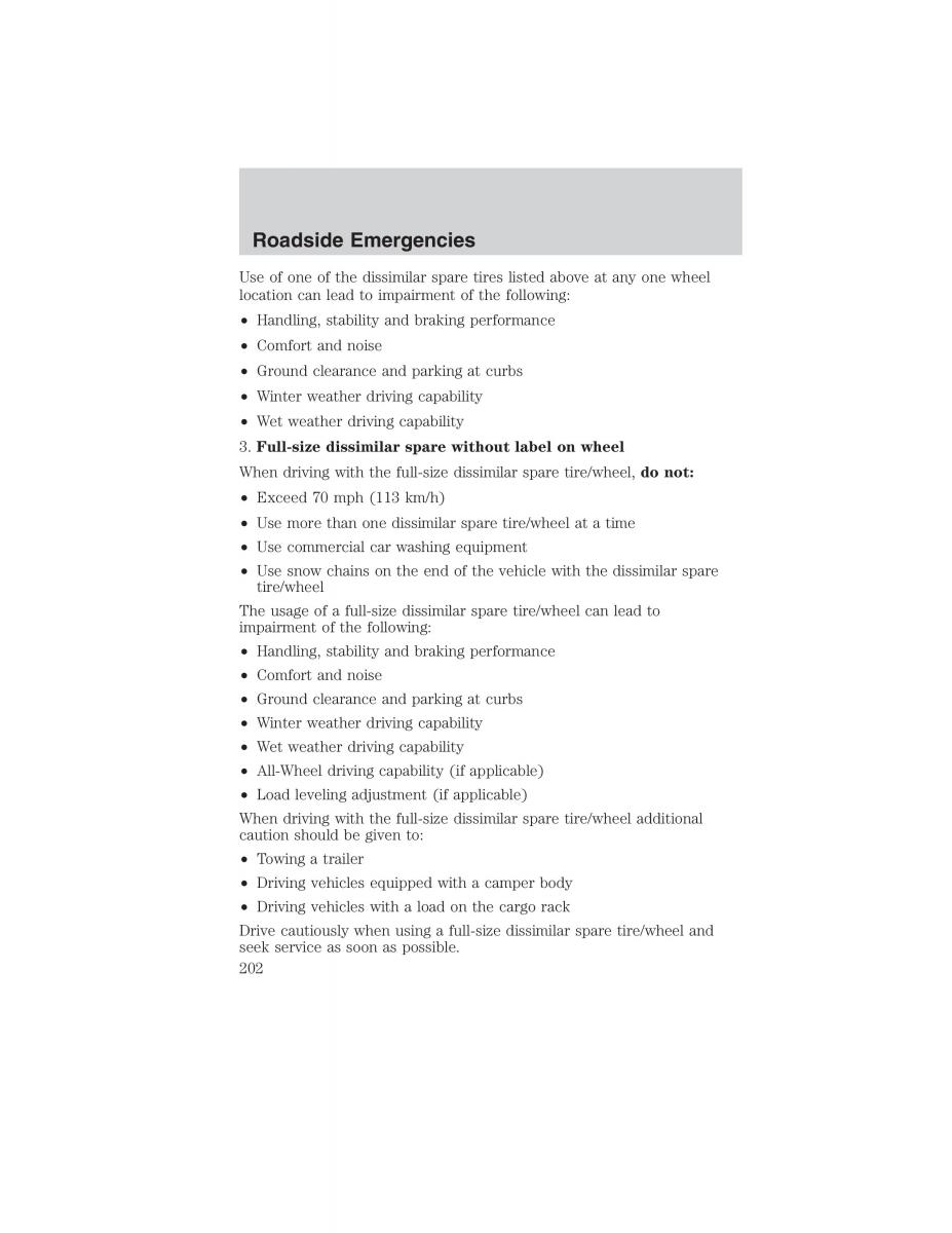 Ford Ranger Mazda B Series owners manual / page 202
