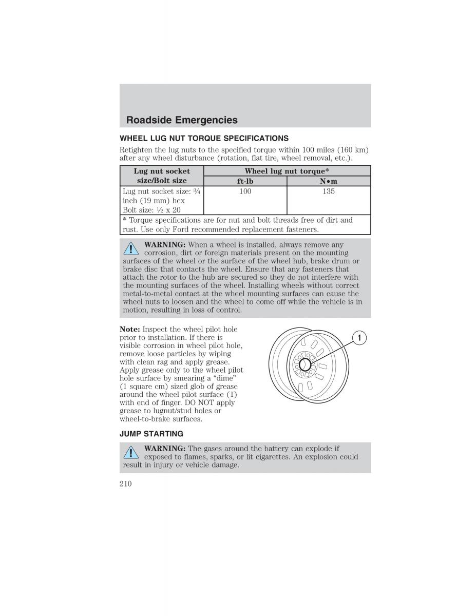 Ford Ranger Mazda B Series owners manual / page 210
