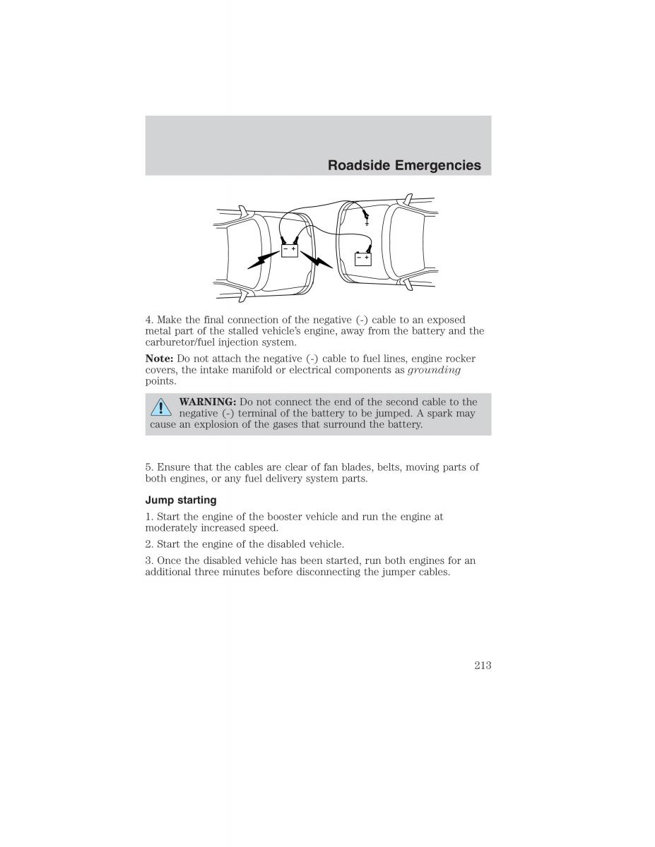 Ford Ranger Mazda B Series owners manual / page 213