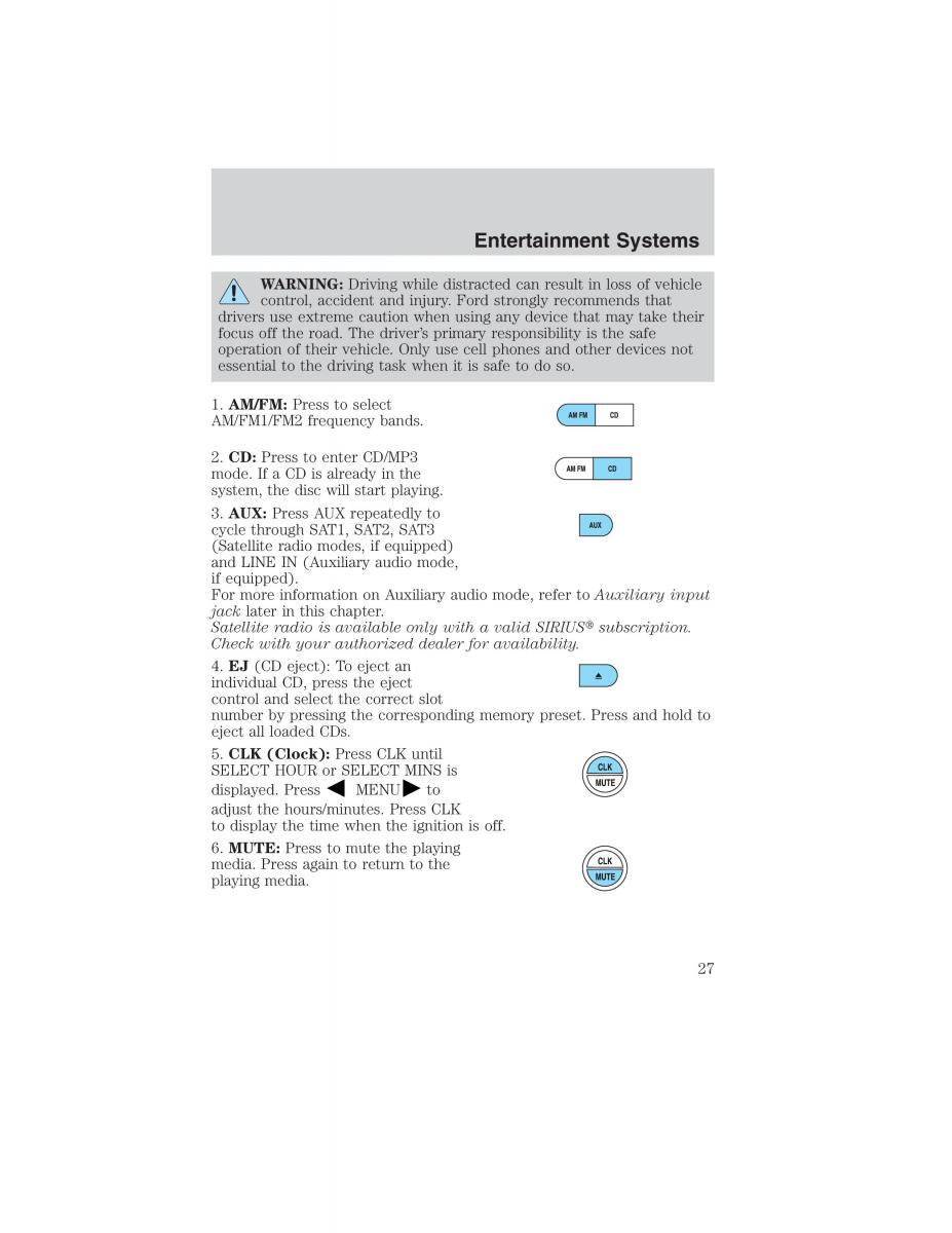 Ford Ranger Mazda B Series owners manual / page 27