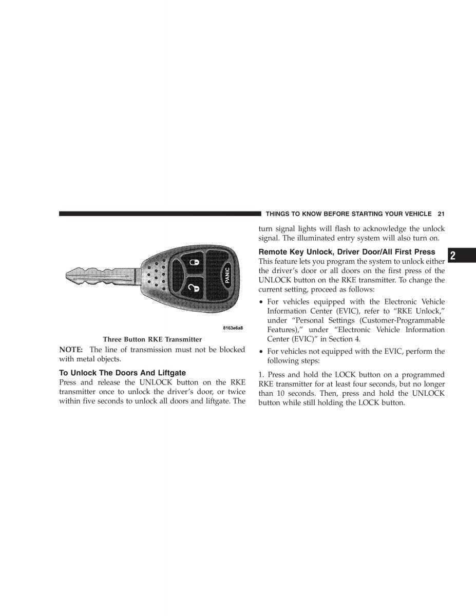 Jeep Patriot owners manual / page 23