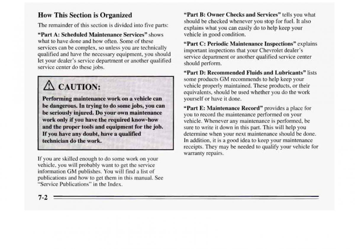Chevrolet Monte Carlo V 5 owners manual / page 260