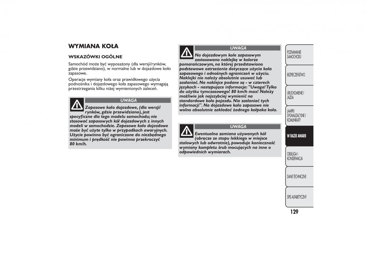 Fiat 500 instrukcja obslugi / page 132