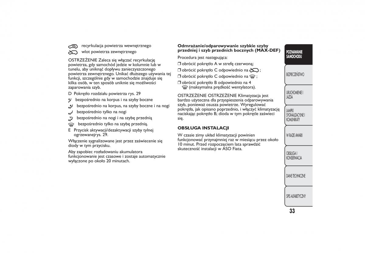 Fiat 500 instrukcja obslugi / page 36