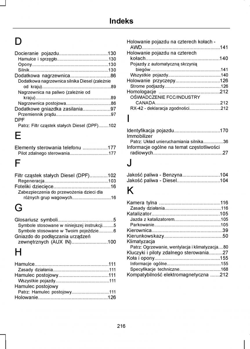 Ford Kuga I 1 instrukcja obslugi / page 218