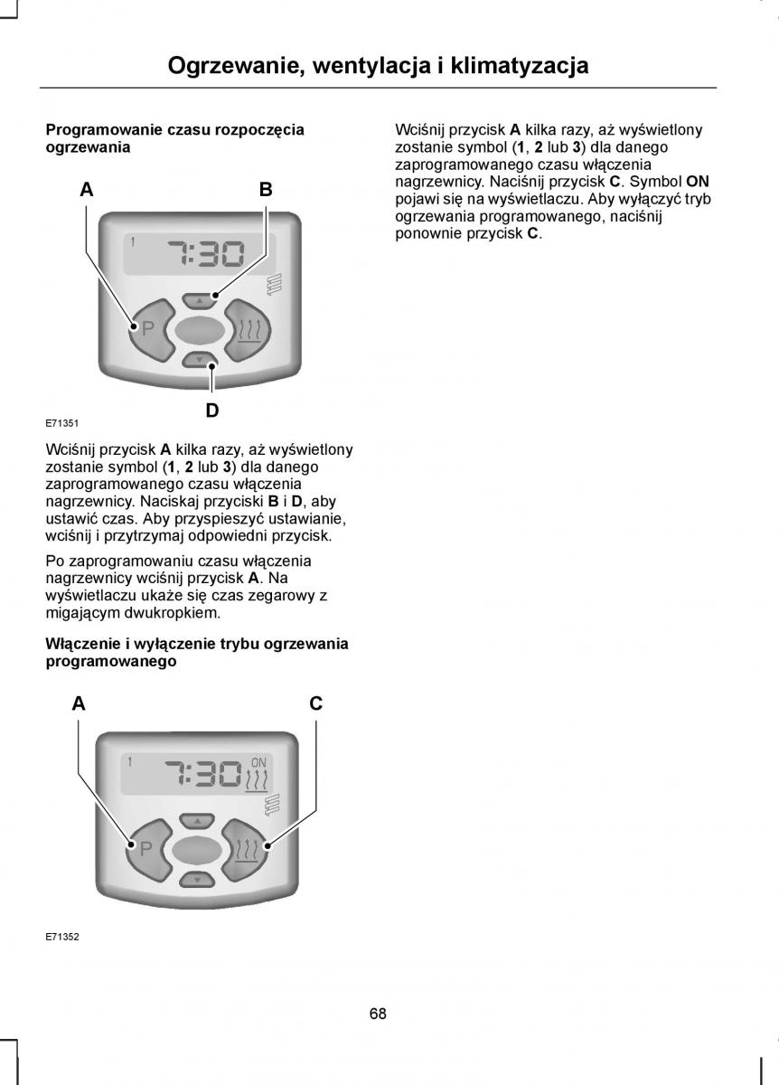 Ford Transit VII 7 instrukcja obslugi / page 70