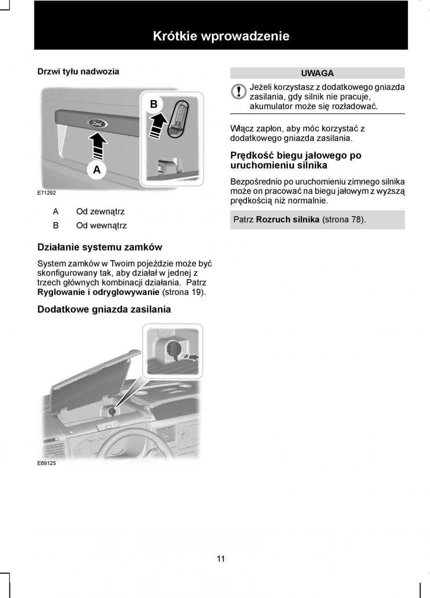 Ford Transit VII 7 instrukcja obslugi / page 13